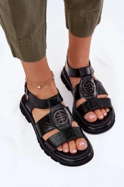 Sandały Płaskie><noscript><img width=