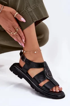 Sandały Płaskie><noscript><img width=