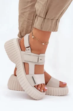 Sandały Płaskie><noscript><img width=