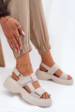 Sandały Płaskie><noscript><img width=