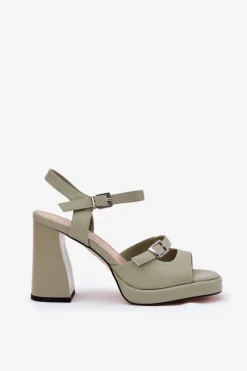 Sandały Na Słupku|Sandały Na Obcasie><noscript><img width=