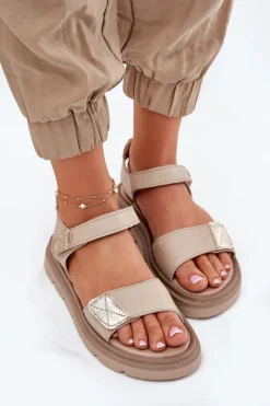 Sandały Płaskie><noscript><img width=