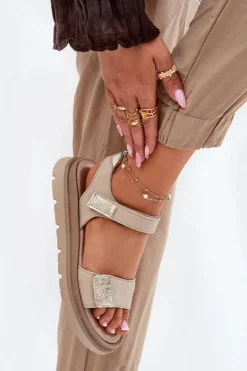 Sandały Płaskie><noscript><img width=