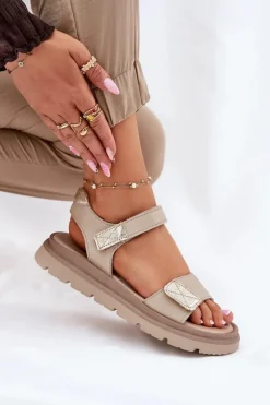 Sandały Płaskie><noscript><img width=