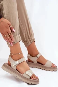 Sandały Płaskie><noscript><img width=