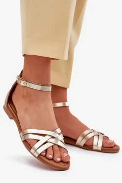 Sandały Płaskie><noscript><img width=