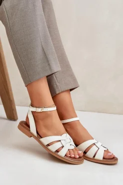 Sandały Płaskie><noscript><img width=