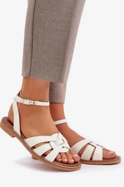 Sandały Płaskie><noscript><img width=