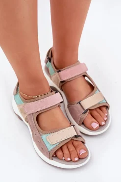 Sandały Płaskie></noscript>Buty damskie Vinceza Skórzane Sandały Damskie Sportowe McKeylor 95347 Beżowe Beżowy