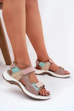 Sandały Płaskie></noscript>Buty damskie Vinceza Skórzane Sandały Damskie Sportowe McKeylor 95347 Beżowe Beżowy