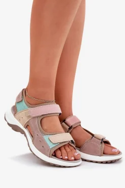 Sandały Płaskie></noscript>Buty damskie Vinceza Skórzane Sandały Damskie Sportowe McKeylor 95347 Beżowe Beżowy