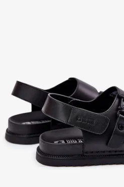 New Big Star Shoes Skórzane Sandały Męskie Big Star RR174086 Czarne