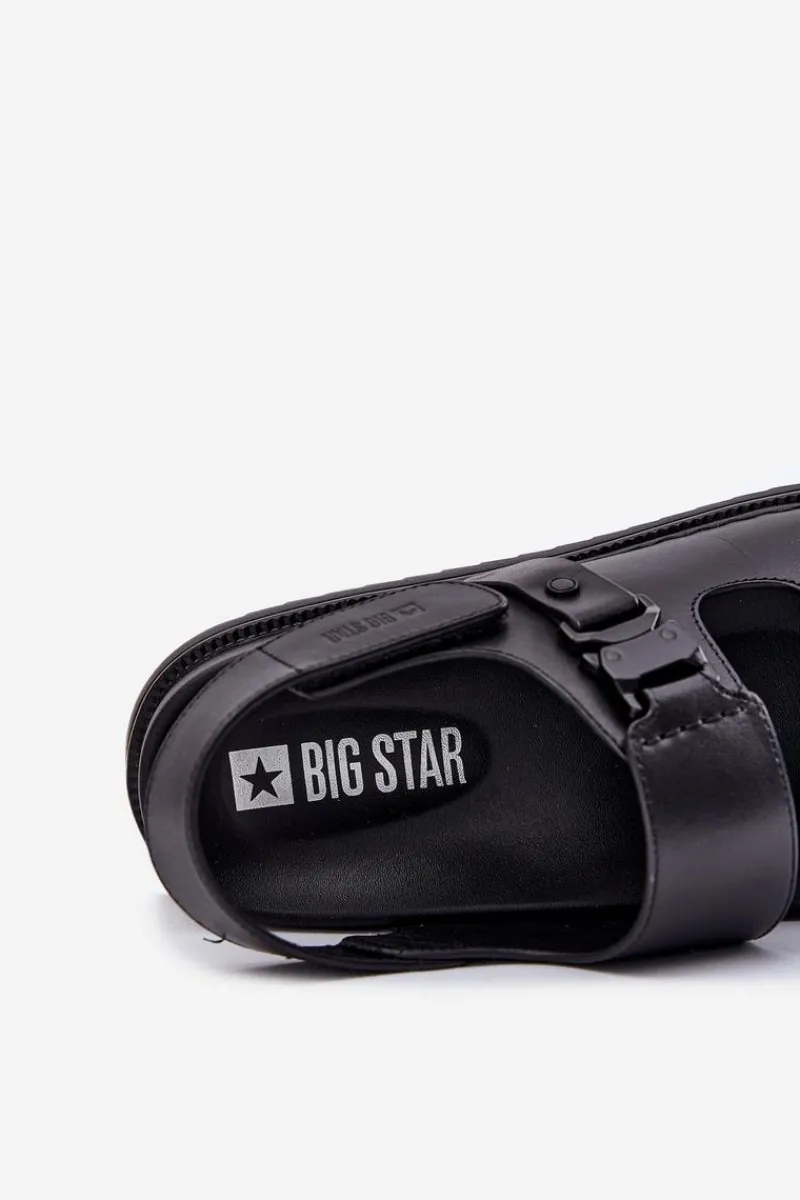 New Big Star Shoes Skórzane Sandały Męskie Big Star RR174086 Czarne
