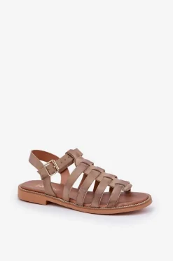 Sandały Płaskie><noscript><img width=