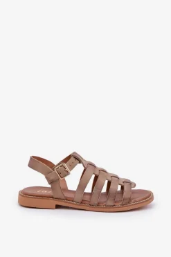 Sandały Płaskie><noscript><img width=