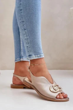 Sandały Płaskie><noscript><img width=