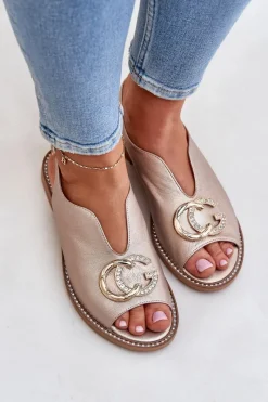 Sandały Płaskie><noscript><img width=