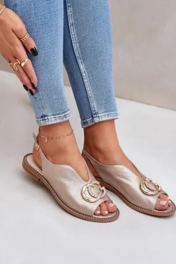 Sandały Płaskie><noscript><img width=