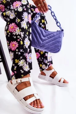 Sandały Płaskie><noscript><img width=