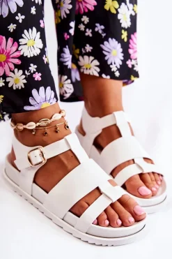 Sandały Płaskie><noscript><img width=