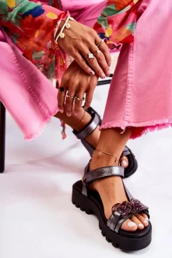 Sandały Płaskie><noscript><img width=