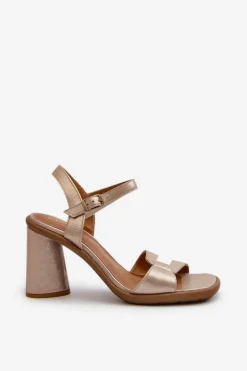 Sandały Na Słupku|Sandały Na Obcasie><noscript><img width=