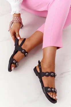 Sandały Płaskie><noscript><img width=