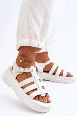 Sandały Płaskie><noscript><img width=