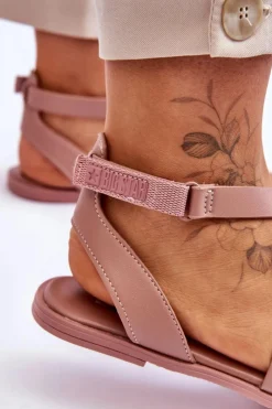 Big Star Shoes Skórzane Sandały Za Kostkę Big Star LL274A163 Nude