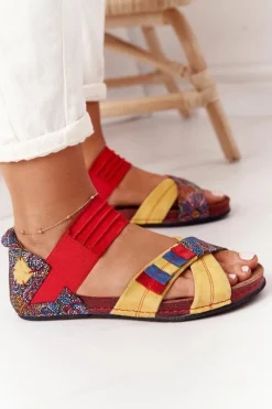 Sandały Płaskie><noscript><img width=