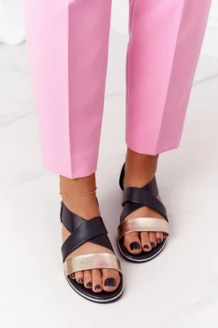 Sandały Płaskie><noscript><img width=