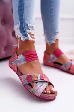 Sandały Płaskie><noscript><img width=