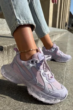 Sale GOE Skórzane Sneakersy Damskie RR2N4081 Fioletowe Fioletowy