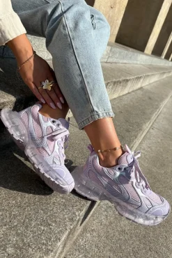 Sale GOE Skórzane Sneakersy Damskie RR2N4081 Fioletowe Fioletowy