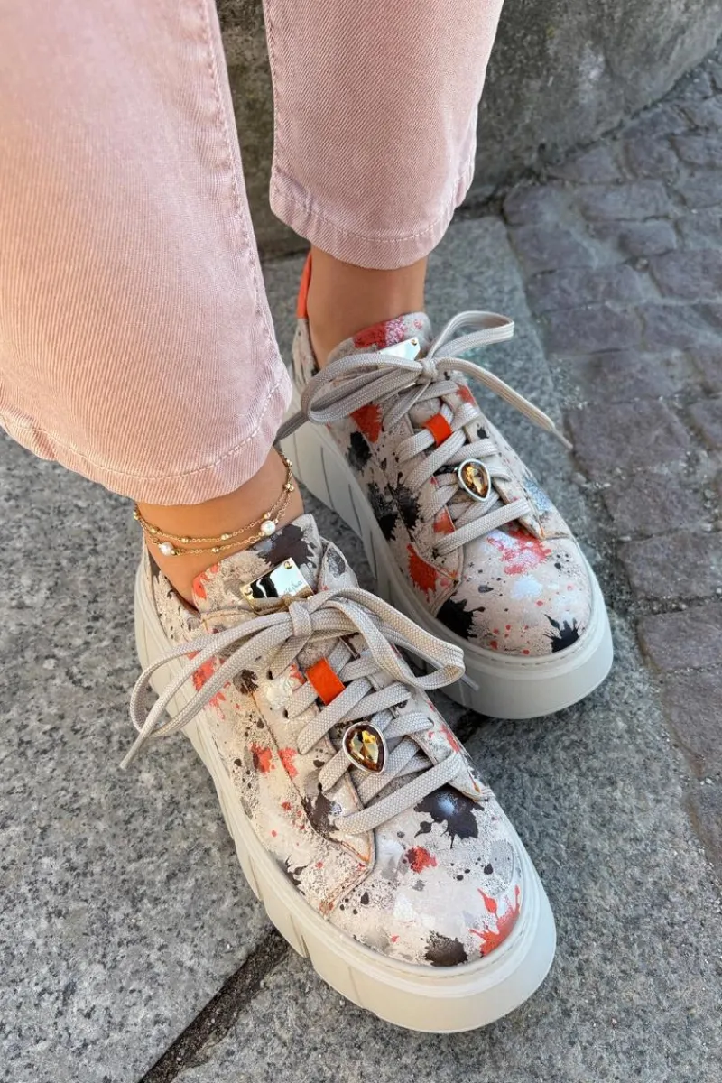 Clearance Maciejka Skórzane Sneakersy Na Platformie 06891-18 Beżowe