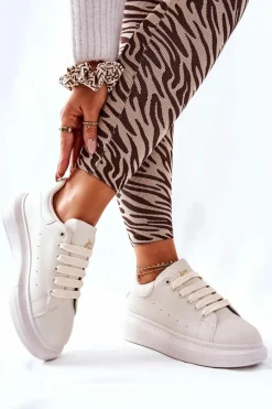 Buty Sportowe Na Platformie></noscript>Boto Skórzane Sportowe Buty Na Platformie Beżowe Lemmy