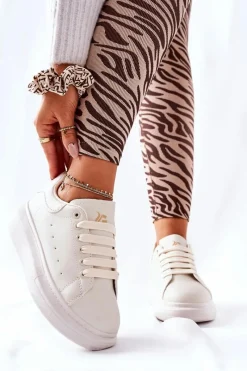 Buty Sportowe Na Platformie></noscript>Boto Skórzane Sportowe Buty Na Platformie Beżowe Lemmy