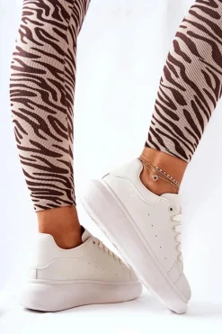 Buty Sportowe Na Platformie></noscript>Boto Skórzane Sportowe Buty Na Platformie Beżowe Lemmy