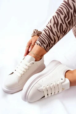 Buty Sportowe Na Platformie></noscript>Boto Skórzane Sportowe Buty Na Platformie Beżowe Lemmy