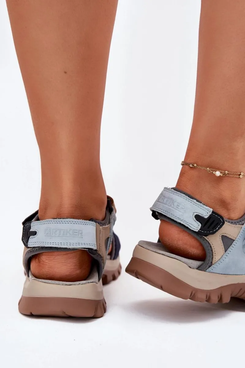 Sandały Płaskie>Artiker Skórzane Sportowe Sandały Damskie 54C1294 Multikolor