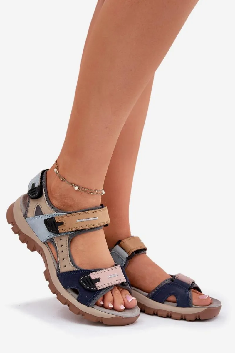 Sandały Płaskie>Artiker Skórzane Sportowe Sandały Damskie 54C1294 Multikolor