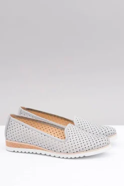 Online Boto Skórzane Szare Polskie Baleriny Lordsy Gabi