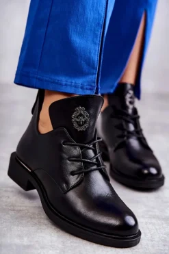 Botki Sznurowane|Czarne Botki><noscript><img width=