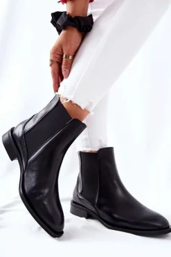 Hot Laura Messi Skórzane Sztyblety Czarne 2353