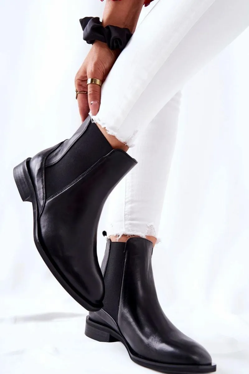 Hot Laura Messi Skórzane Sztyblety Czarne 2353