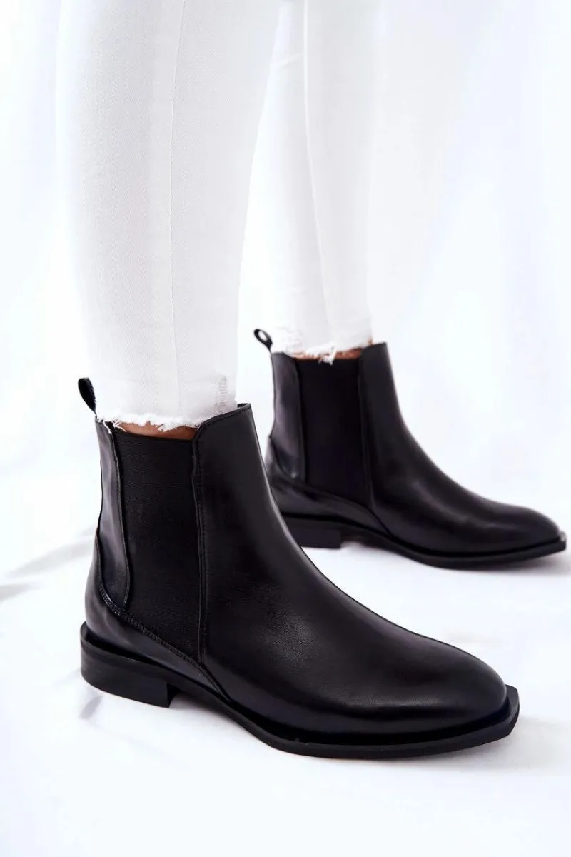 Hot Laura Messi Skórzane Sztyblety Czarne 2353