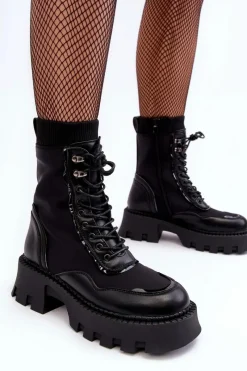 Damskie Trapery|Botki Sznurowane><noscript><img width=