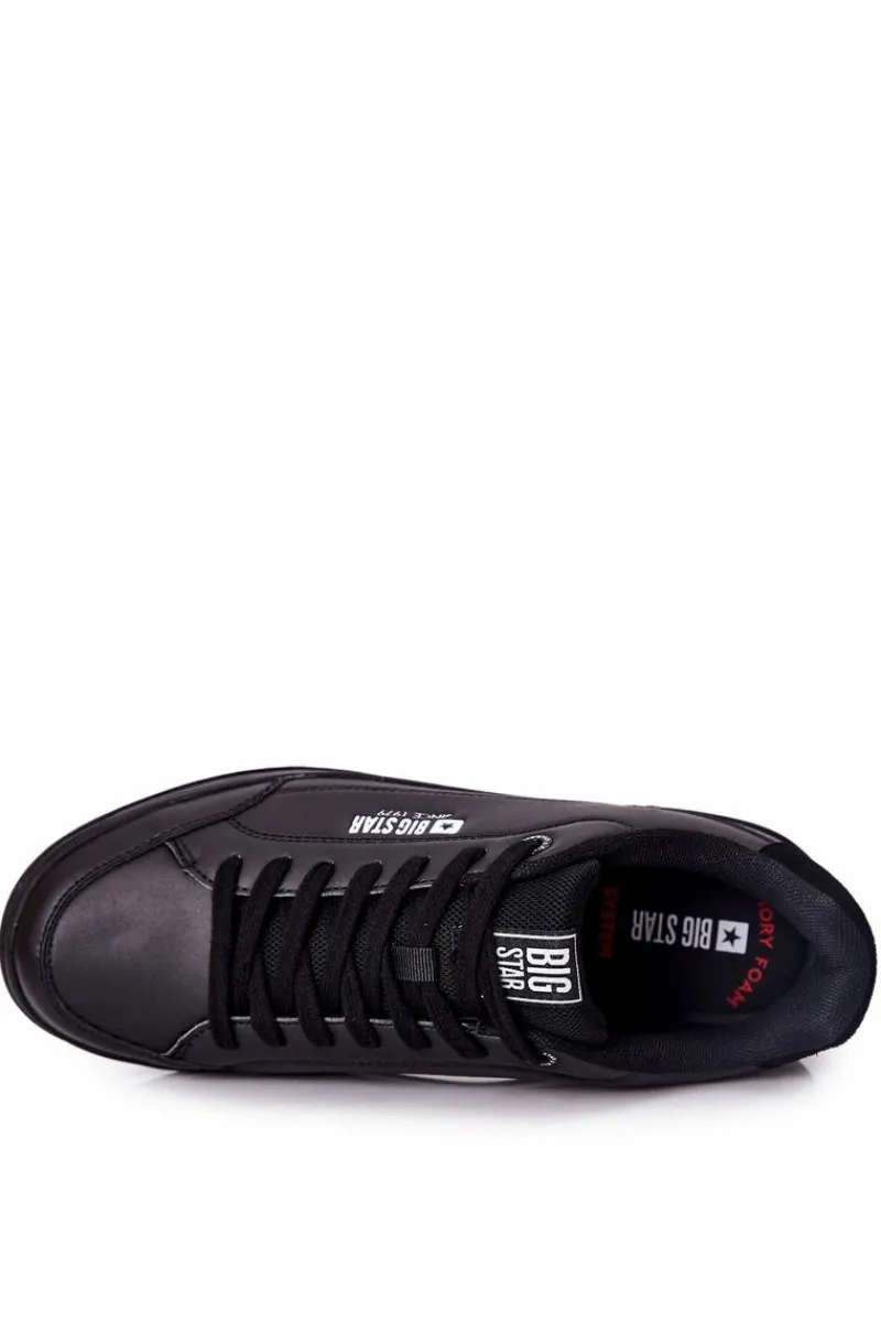 New Skórzane Tenisówki Memory Foam Big Star II174169 Czarne Męskie Trampki Męskie Big Star|Trampki Niskie
