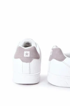 Outlet Big Star Shoes Skórzane Tenisówki Memory Foam Big Star II174170 Białe