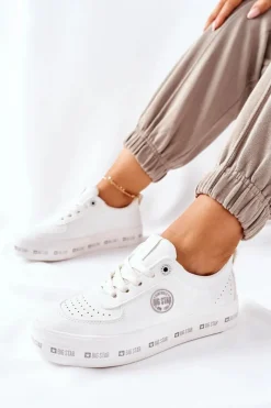 Online Big Star Shoes Skórzane Tenisówki Na Platformie BIG STAR II274075 Białe